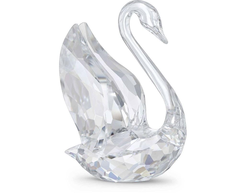 Swarovski Iconic Signum Swan Decoration Piece, Small, Clear Swarovski Crystals, Part of The Swarovski Iconic Swan Collection