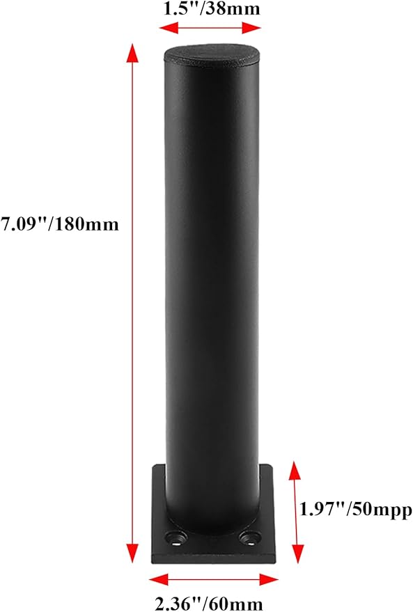 Set of 4 Furniture Legs 7 Inch, Adjustable Aluminum Alloy Cabinet Legs