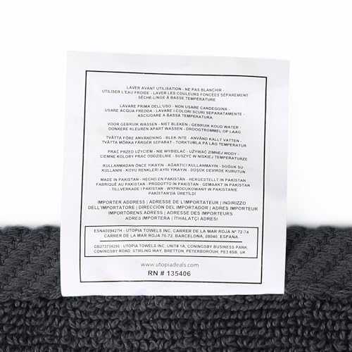Utopia Towels - 12 Pack Luxury Flannel Face Cloth Set (30 x 30 CM) 100% Cotton Ring Spun, Highly Absorbent and Soft Feel Washcloths for Bathroom, Spa, Gym, and Face Towel (Grey)