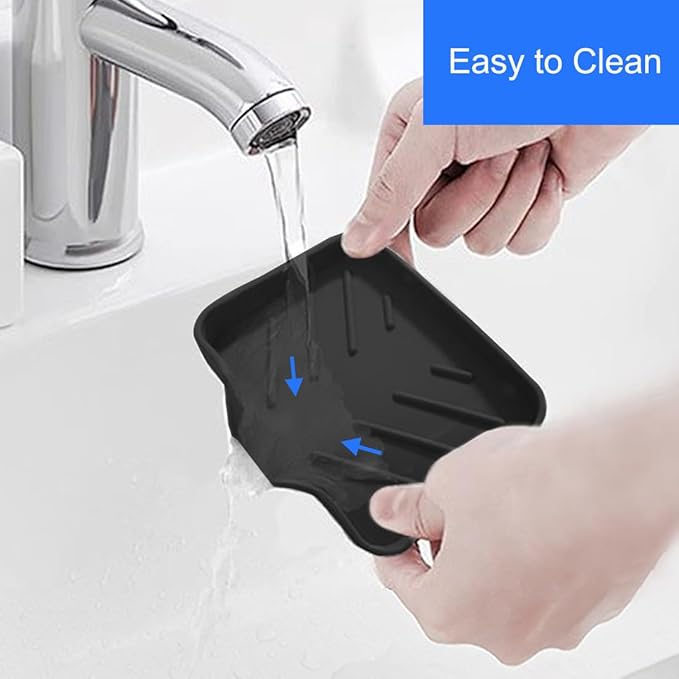 Sponge Holder with Drain Spout, Silicone Sponge Tray