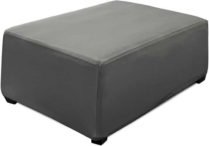Super Stretch Ottoman Cover- Soft Form Fit Ottoman Cover Rectangular Ottoman