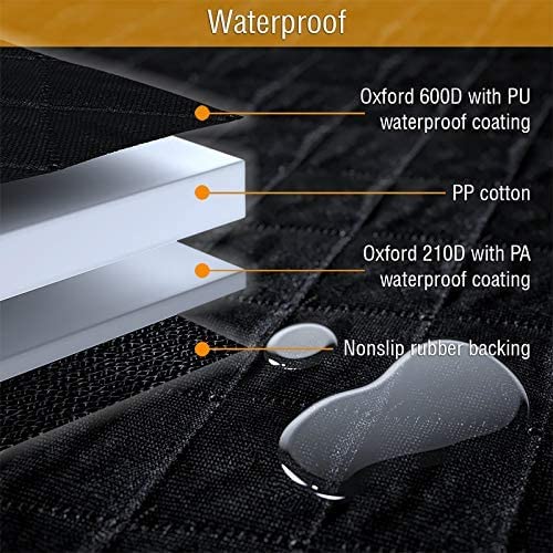 GoBuyer Dog Car Seat Cover Protector Liner for Car Boot and Back/Rear Seat Accessories - Isofix Compatible, Universal & Non-slip and Velcro Openings for Seat Belt