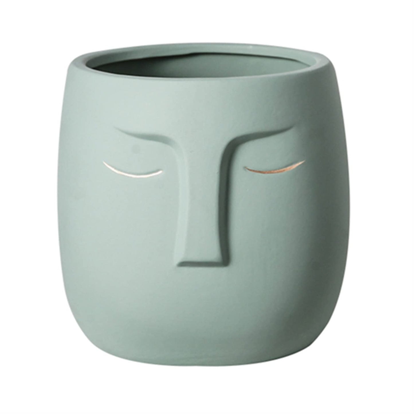 INLIMA Plant Pot Ceramic Vase Ceramic Face Living Room Desktop Flower Arrangement Vase Office Desktop Decoration Flowerpot (Color : Green)