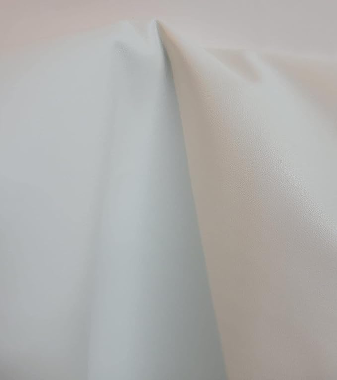 White Soft Faux Vegan PU Leather by The Yard Synthetic Pleather 0.9 mm Nappa