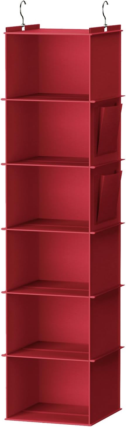 YOUDENOVA Hanging Closet Organizer and Storage, 6-Shelf Closet Hanging Storage