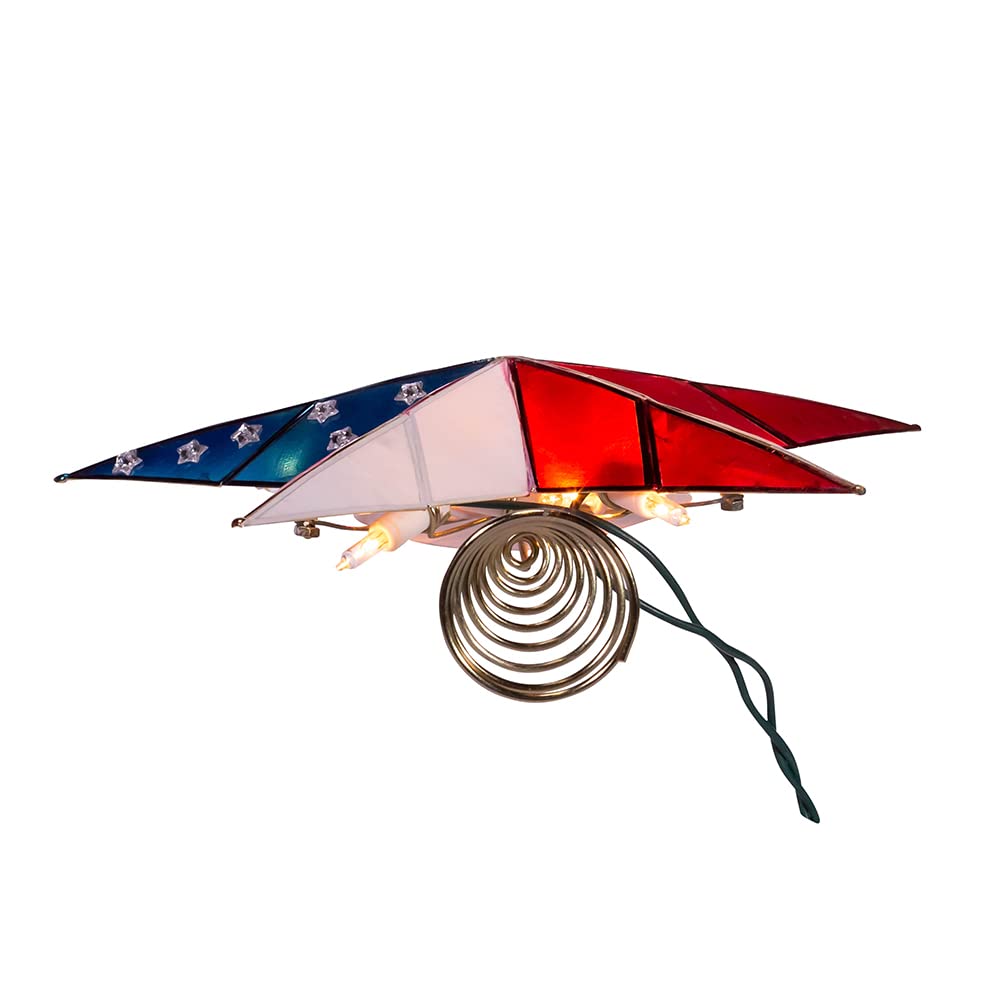 Kurt Adler UL 10L Capiz American Flag Inspired Star Treetop