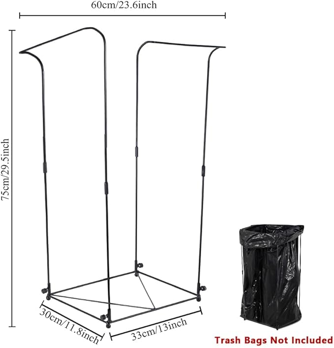 Trash Bag Holder, Metal Garbage Bag Holder, 30-45 Gallon Portable Trash Bag