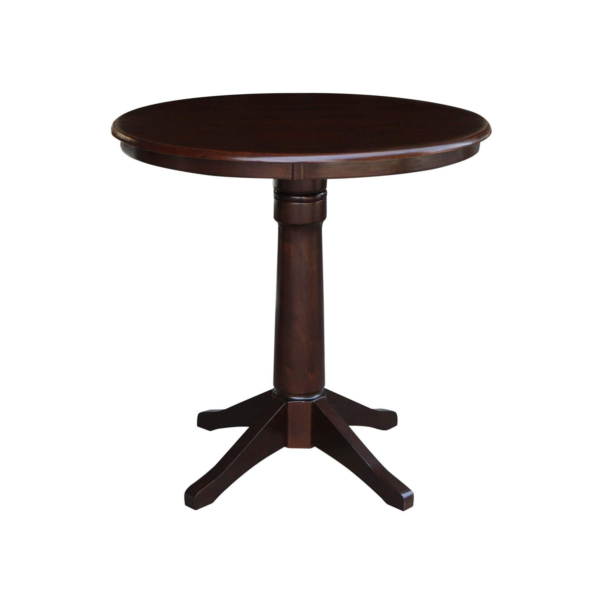 International Concepts 36" Round Top Pedestal Table-34.9" H, Rich Mocha
