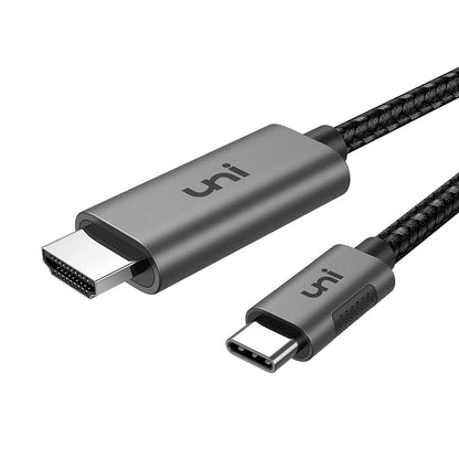 uni USB C to HDMI Cable (4K@60Hz, 2K@120Hz) Type-C to HDMI 2.0 [Thunderbolt 4/3 Compatible] for MacBook Pro/Air, iPhone 16 15, iPad Pro, Surface Pro, Pixel Book, Galaxy S10, and More-Grey-1m