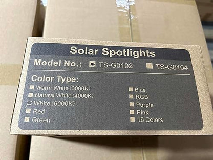 T-SUN 2 Pack LED Solar Spotlight, Waterproof Outdoor Security Garden Landscape Lamps, 180°Angle Adjustable,Daylight 6000K, Auto-on at Night/Auto-Off by Day for Tree, Yard,Lawn,Pathway