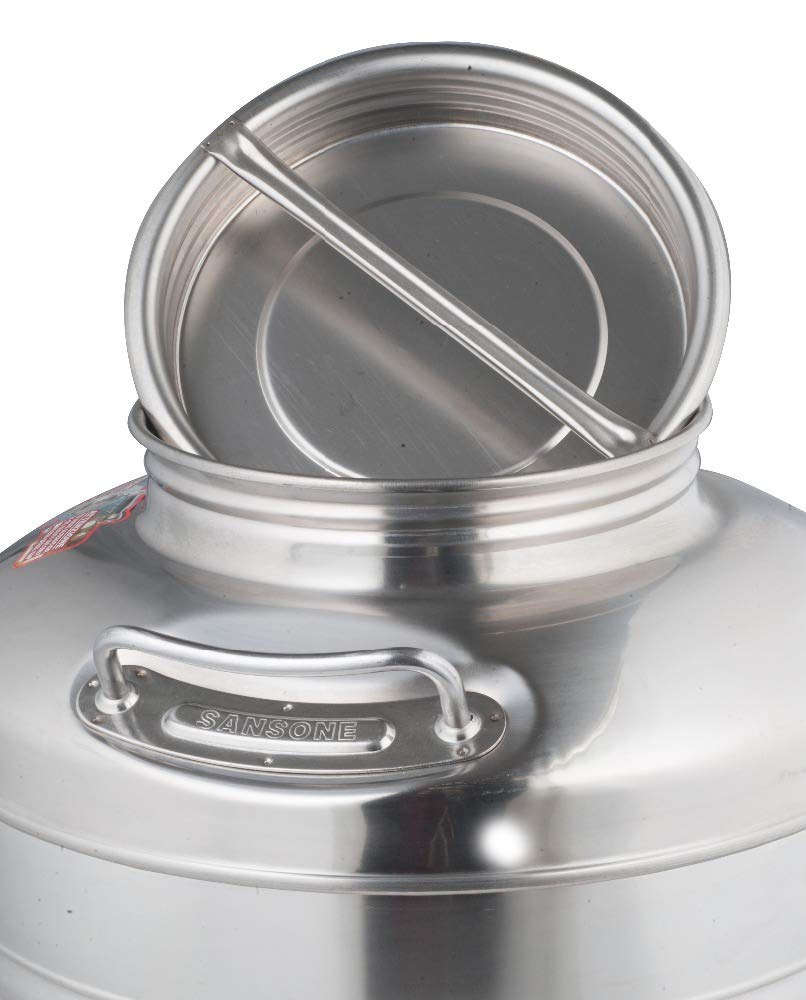 Sansone NSF Stainless Steel Water Dispenser Container with Spigot, 1.32 gallon jug (5 Liter)
