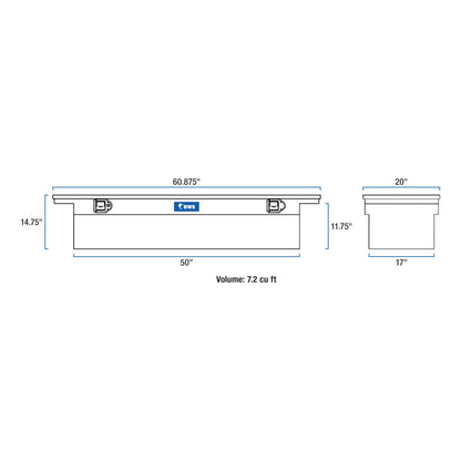 UWS EC10221 60-Inch Heavy-Wall Aluminum Truck Tool Box with Low Profile, RigidCore Lid