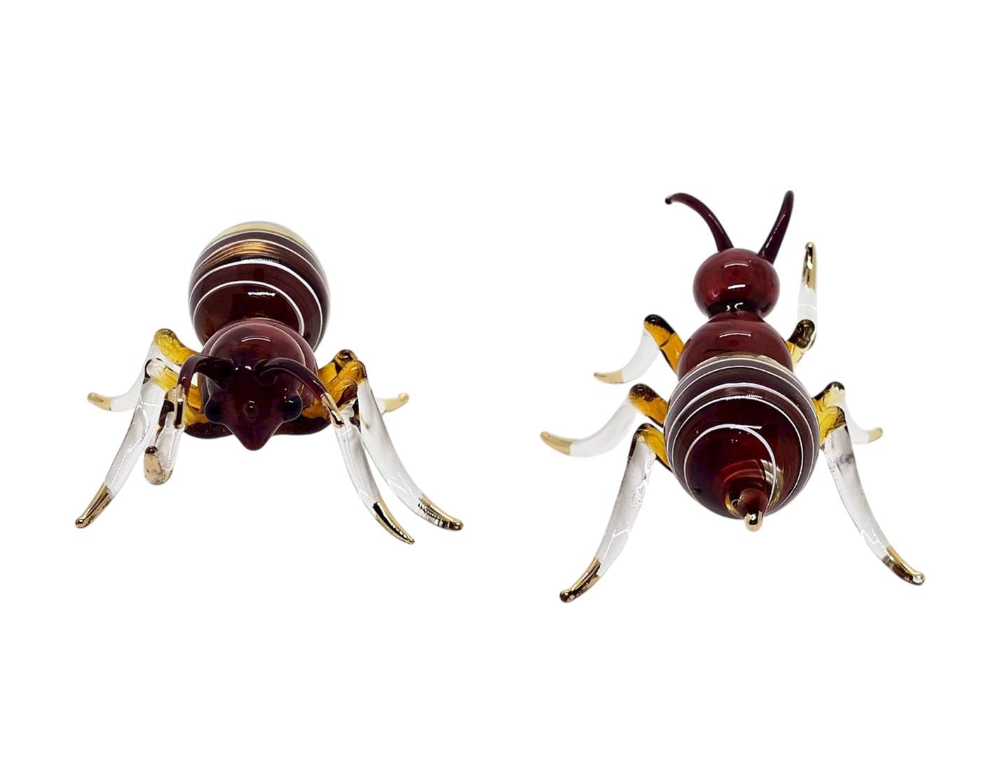 WitnyStore 4" Red Yellow Ant Formicidae Insect Blown Glass Figurine Premium Hand-Blown Statue Tabletop Decoration Unique Collectible for Adult Collectors Elegant Home Room Decor