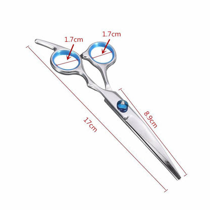 Hundeschere Fellschere für Hunde Katze 5-in-1 Scharfe Gebogene Schere Set Dog Grooming Set für Gesicht, Körper, Ohren