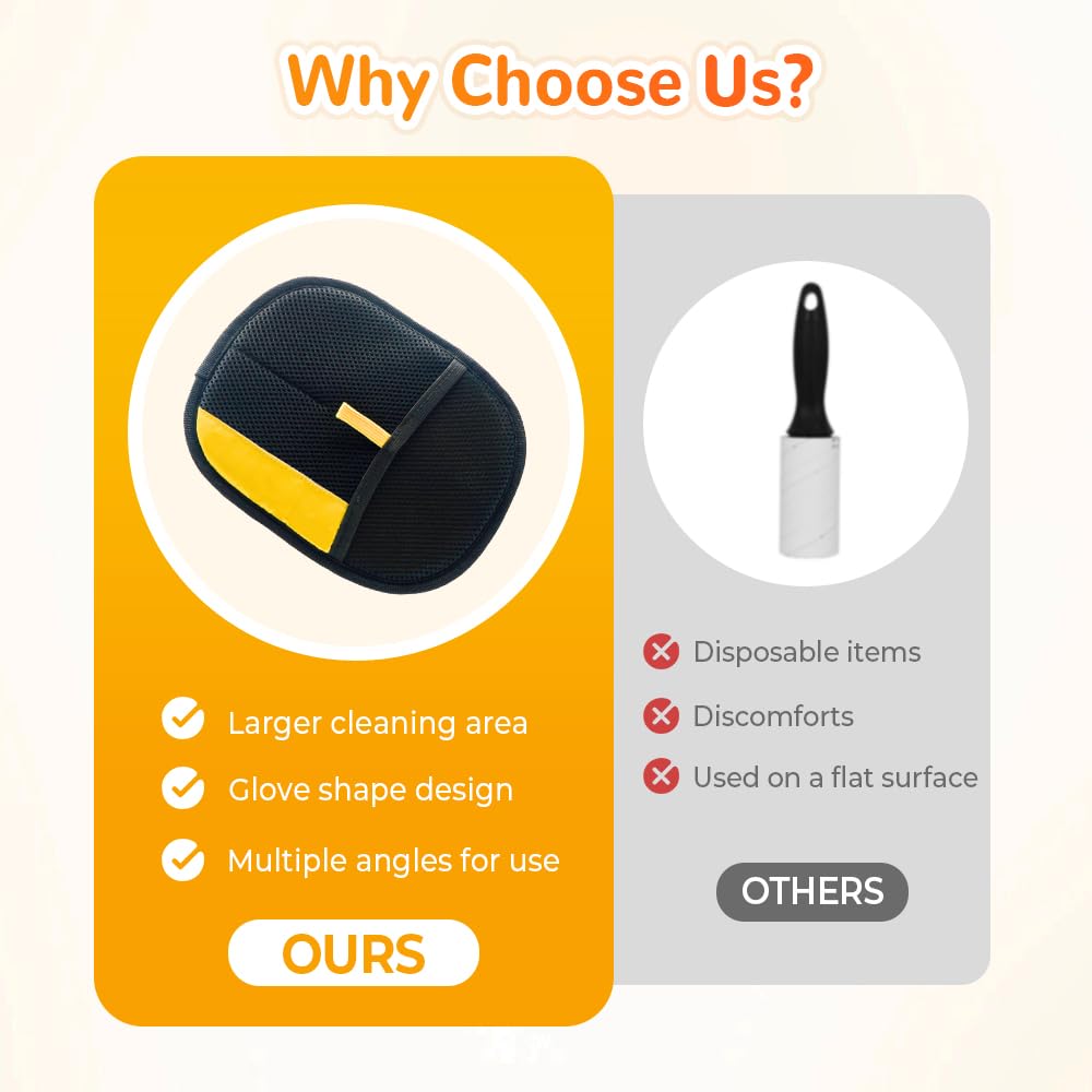Teamoda 2Pcs Electrostatic Gloves Pet Hair Removal, 2025 Pet Hair Remover Glove, Washable Reusable Dogs Cats Hair Gloves for Furniture Bed Sheets Couch Clothes Carpet Car Seat