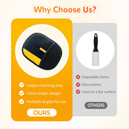 Teamoda 2Pcs Electrostatic Gloves Pet Hair Removal, 2025 Pet Hair Remover Glove, Washable Reusable Dogs Cats Hair Gloves for Furniture Bed Sheets Couch Clothes Carpet Car Seat
