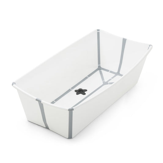 Stokke Flexi Bath X-Large, White - 31.5 x 15.7 x 9.4 in - Best for Infants & Toddlers - Lightweight, Foldable & Easy to Store - Convenient to Use at Home or Traveling