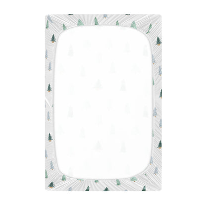 Burbuja Christmas Tree Crib Sheet for Boys Girls, Fitted Crib Sheet 28 x 52 in for Standard Crib & Toddler Bed Mattresses, Soft & Breathable