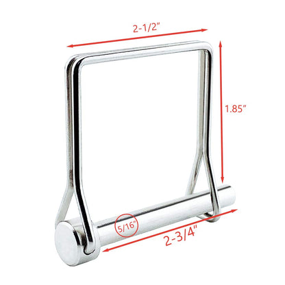 2 Pack Full 316 SS Square Pto Pin, Safety Coupler Pin 5/16" x 2.76"(8mm x 70mm), Full Marine Grade 316 Stainless Steel Heavy Duty Shaft Locking Pin
