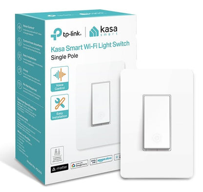 Kasa Matter Smart Light Switch: Voice Control w/Siri, Alexa & Google Assistant, UL Certified, Timer & Schedule, Easy Guided Install, Neutral Wire Required, Single Pole, 2.4GHz Wi-Fi, 3-Pack