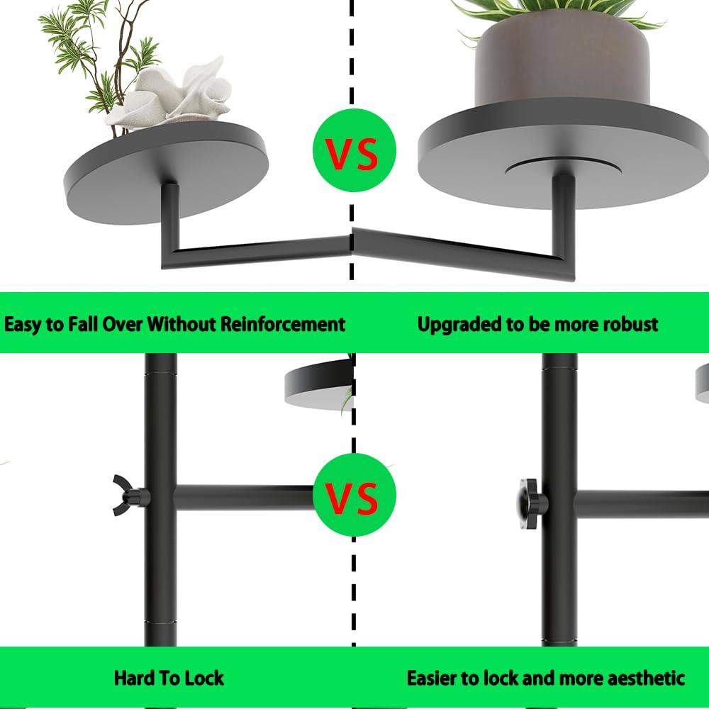 KAAPSAM Rotating Wall Plant Shelves Plant Shelf for Window 3-Tier Metal Wall Plant Holder for Multiple Plants with Hanging Indoor Home Decor