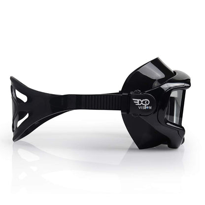 Adult Pano 3 Window Scuba Diving Mask, Tempered Glass Snorkel Mask Anti-Fog Swim Mask No Leakage Swim Goggles with Nose Cover Snorkeling Gear for Snorkeling, Freediving, Swimming (Black)