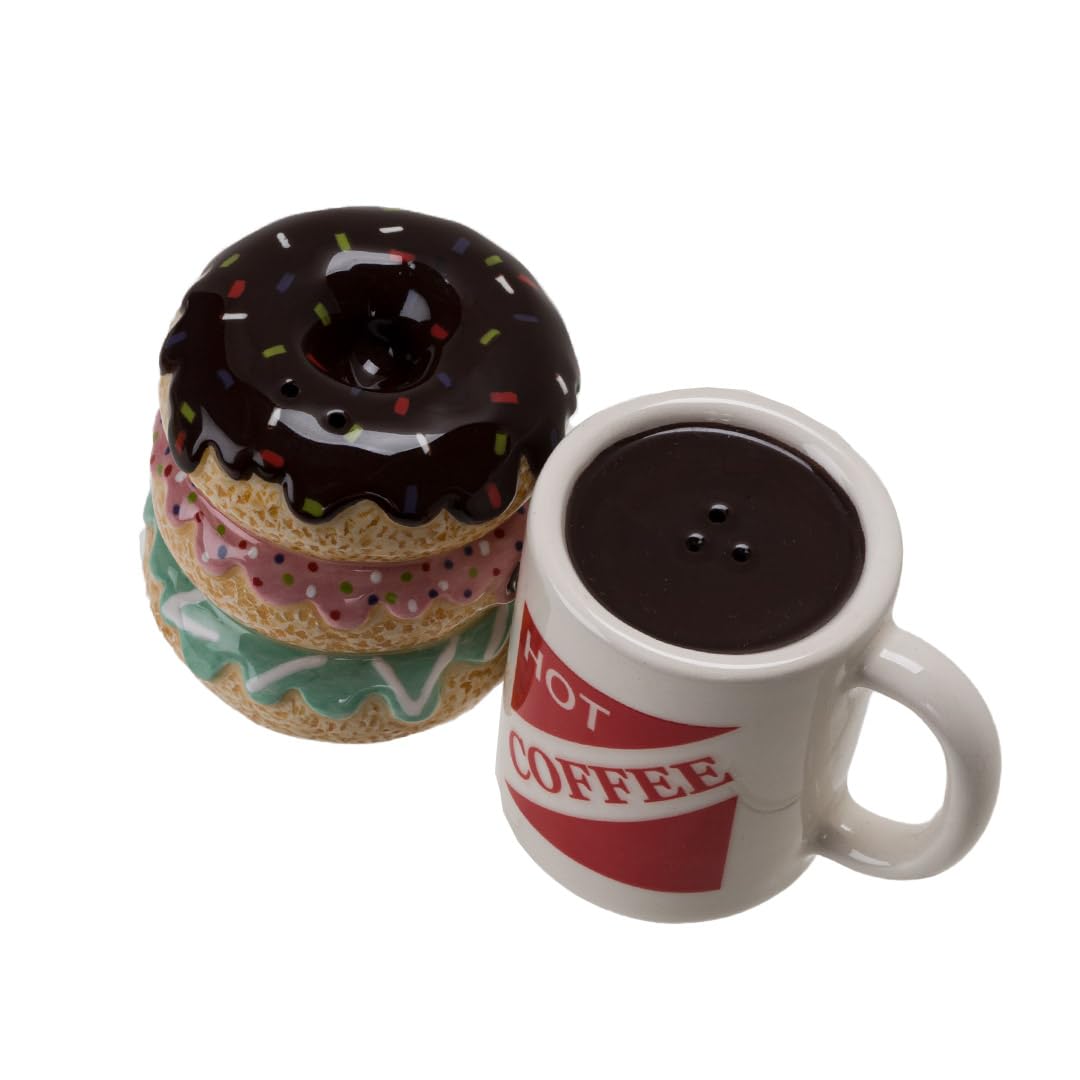 Pacific Giftware Morning Brew and Donut Shop Salt and Pepper Shakers
