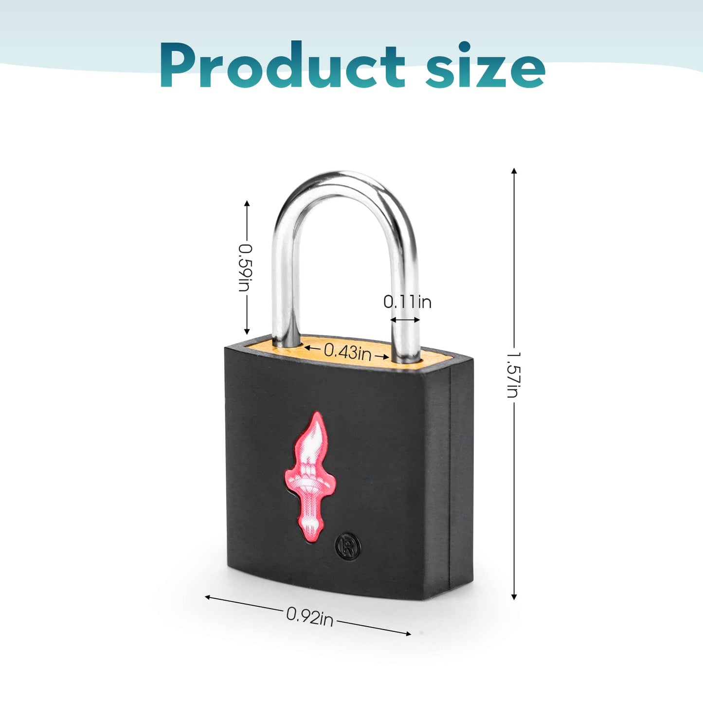 DUALCROWN TSA Approved Locks for Luggage Set of 8 TSA Accepted Key Travel Suitcase Locks Padlock Apply to Locker Lock, Suitcase, Carry On, Backpack, Laptop Bag (Black 8 Pack)