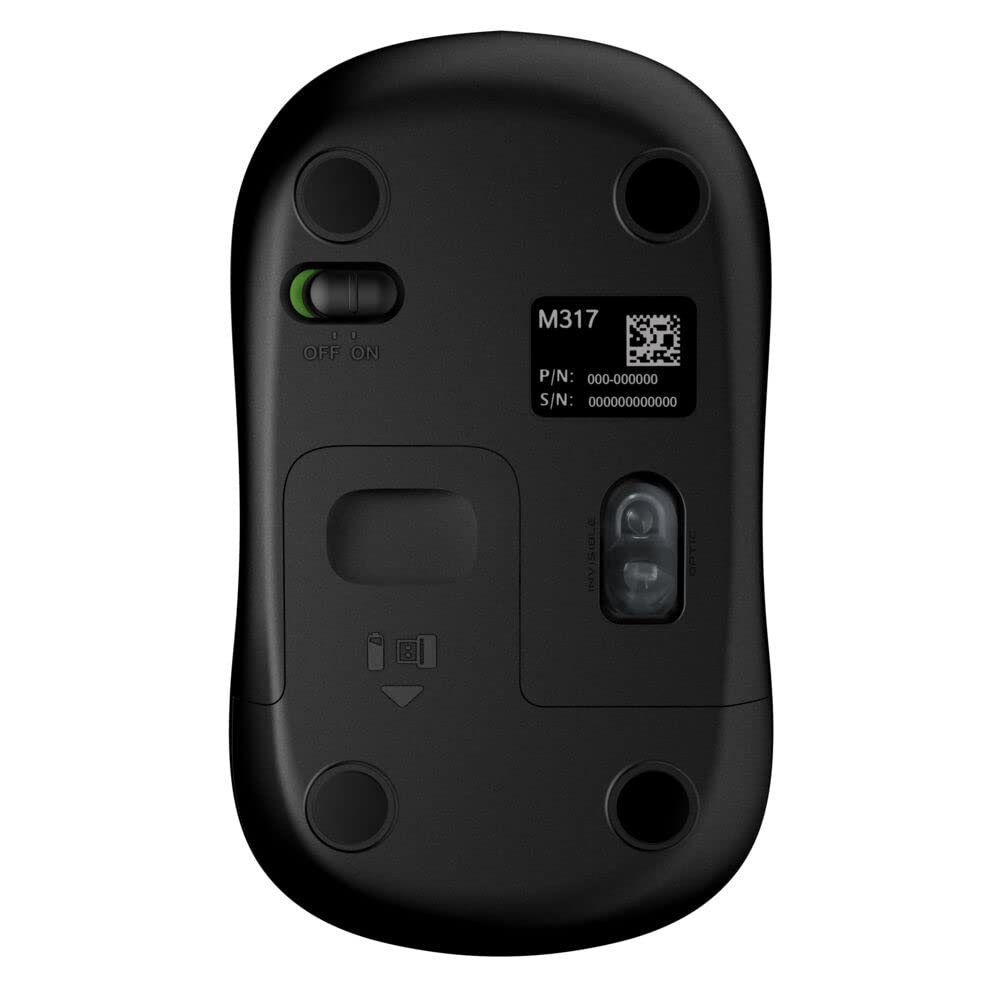 Logitech M317 Wireless Mouse, 2.4 GHz with USB Receiver, 1000 DPI Optical Tracking, 12 Month Battery, Compatible with PC, Mac, Laptop, Chromebook - Blue
