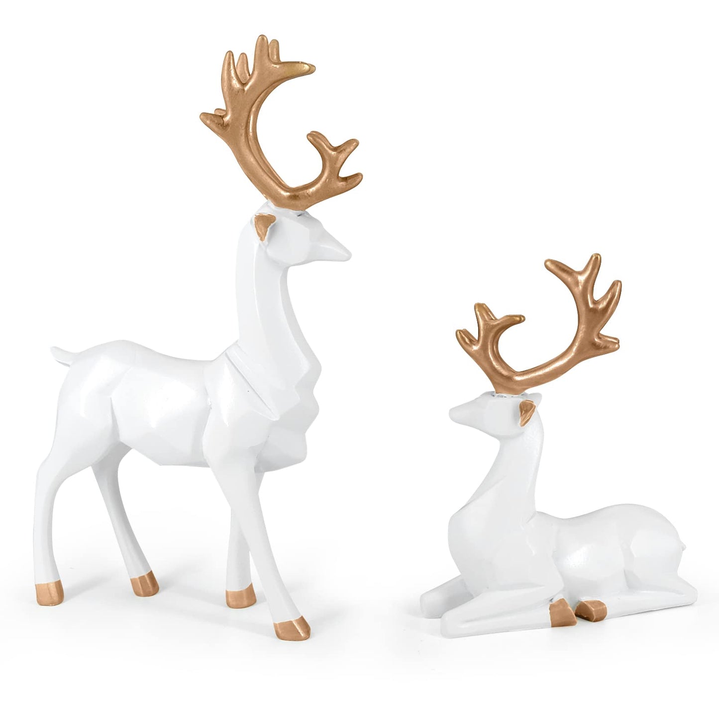 MicoSim Reindeer Ornaments Statue,Reindeer Christmas Decoration,Deer Gifts for Women, Mom Gifts,Deer Decorations Applicable Home, Office,Bookshelf TV Stand, Shelf, Living Roo(Origami Medium, White)