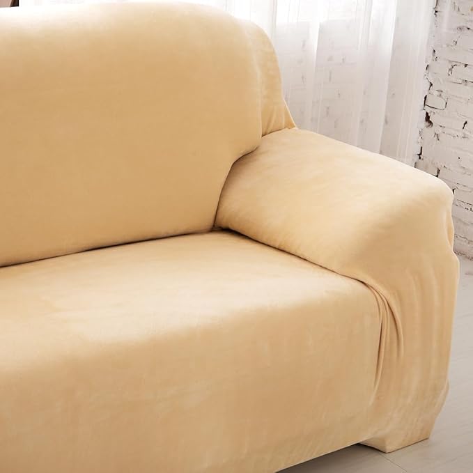 vctops 1-Piece Velvet Plush Stretch Sofa Slipcover