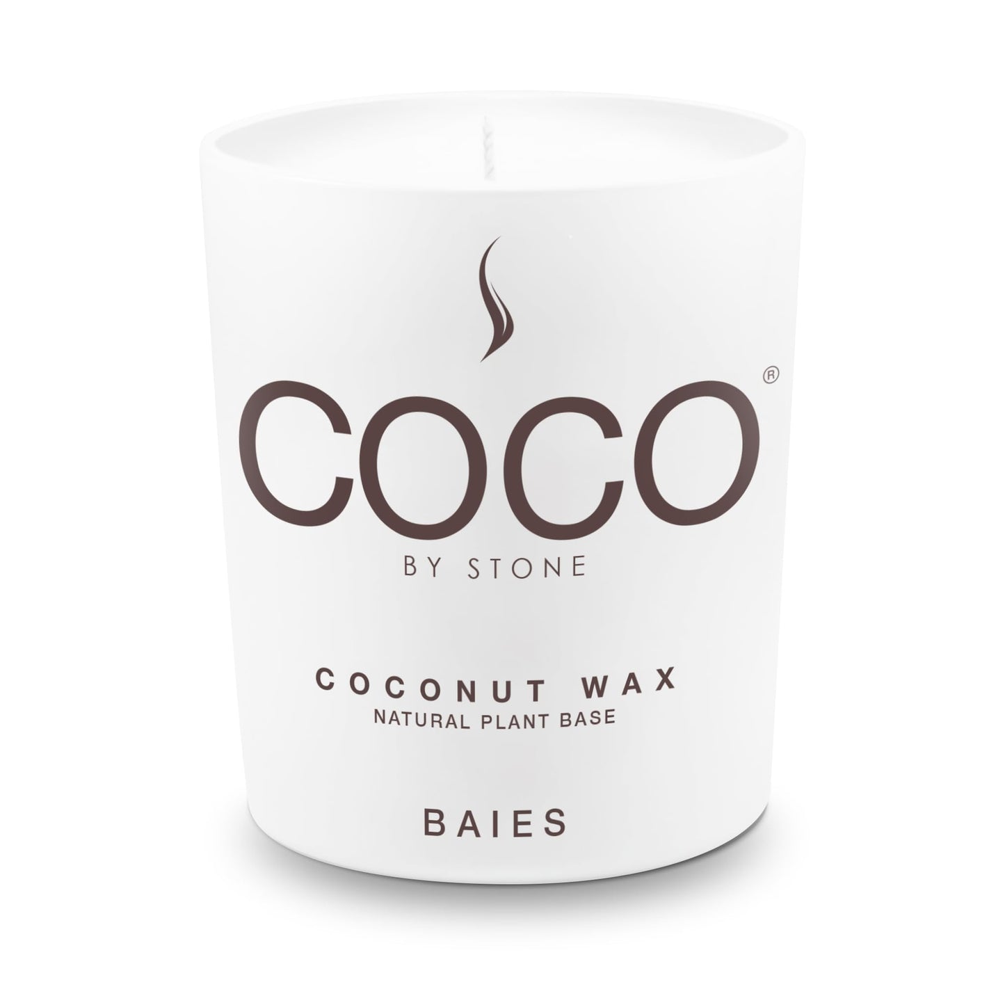 COCO by Stone 11oz Candle, Coconut Apricot Wax Candle for Home (Baies) Home Fragrance Products, 1 Wick Candle, Enhance Indoor Aroma, Vegan & Cruelty-Free, Clean Burning and Hand Poured Candle