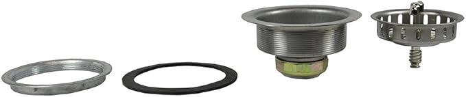 DANCO Twist Tight Kitchen Sink Strainer Assembly, 3-1/2 inch, Stainless Steel