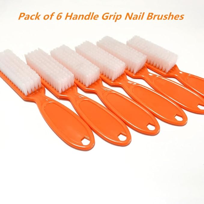 6Pcs Nail Brush for Cleaning Fingernails, Handle Grip Cleaning Brush for Nail