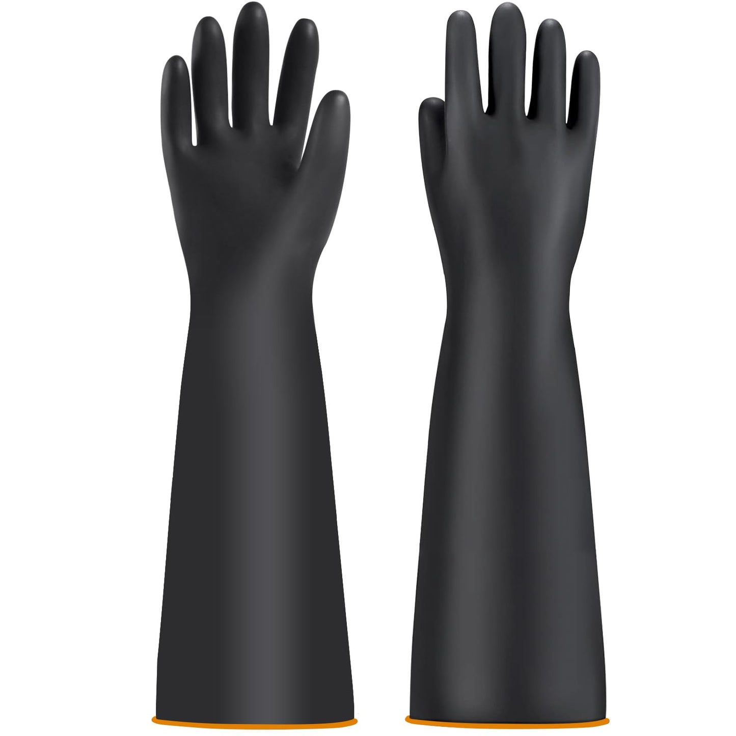 Haiou Chemical Protective Gloves for Men - Industrial, Long Waterproof, Heavy Duty Acid-Alkali Work Gauntlets (22")
