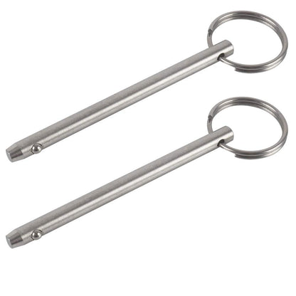 4 Pack Quick Release Pin, Diameter 1/4"(6.3mm), Overall Length 3.75"(95mm), Usable Length 3"(76mm), Full 316 Stainless Steel, Bimini Top Pin, Marine Hardware