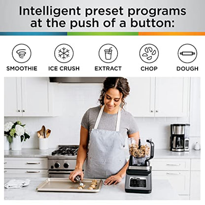 Ninja BL660 Professional Compact Smoothie & Food Processing Blender, 1100-Watts, 3 Functions -for Frozen Drinks, Smoothies, Sauces, & More, 72-oz.* Pitcher, (2) 16-oz. To-Go Cups & Spout Lids, Gray