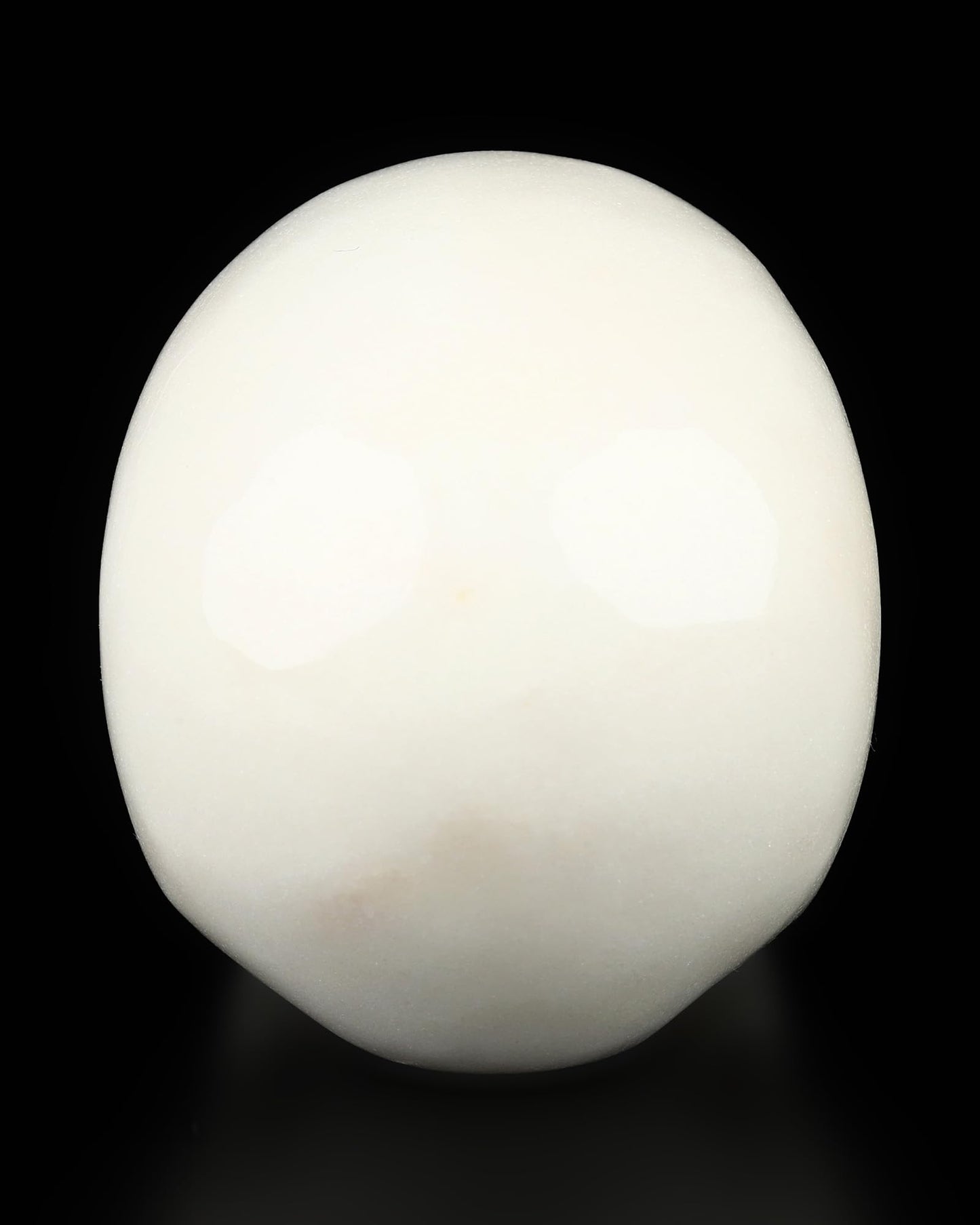 Skullis 2.0" White Jade Crystal Skull, Hand Carved Gemstone Fine Art Sculpture, Reiki Healing Stone Statue.