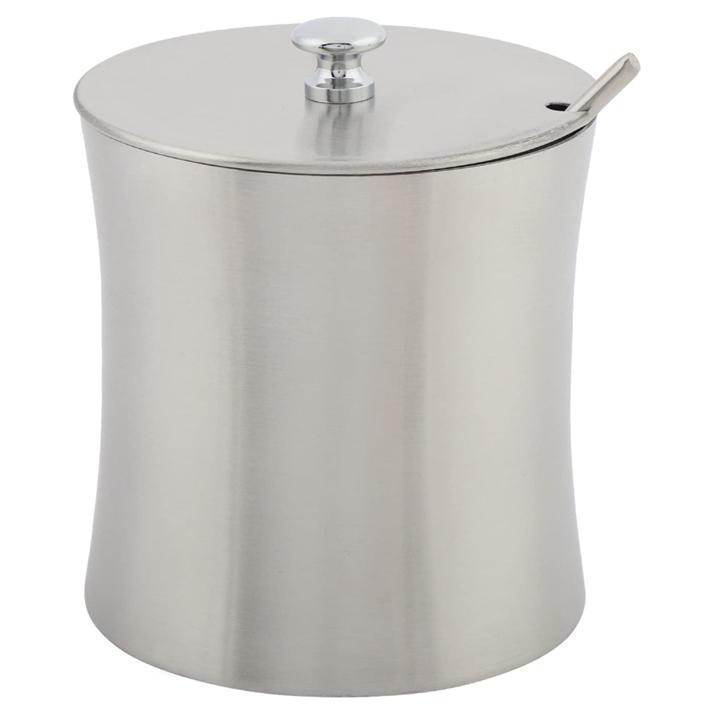 Oumefar Sugar Bowl Stainless Steel Jar Salt Pot Condiment Pot with Lid and Serving Spoons Kitchen Seasoning Container for Home Kitchen Restaurant