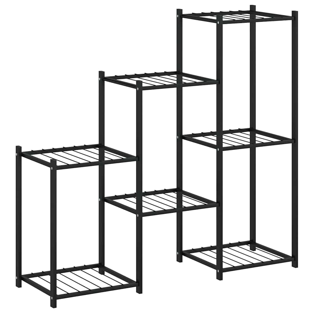 MBDRKVGF 5-Tier Metal Flower Stand, Indoor Outdoor Plant Shelf for Corner, Black Iron Display Rack for Living Room Balcony, Modern Vertical Tiered Plant Holder