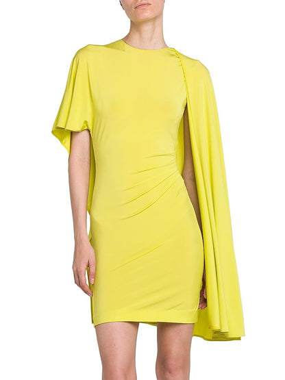Stella McCartney, Asymmetric Jersey Minidress, 40 (4-6), Lime