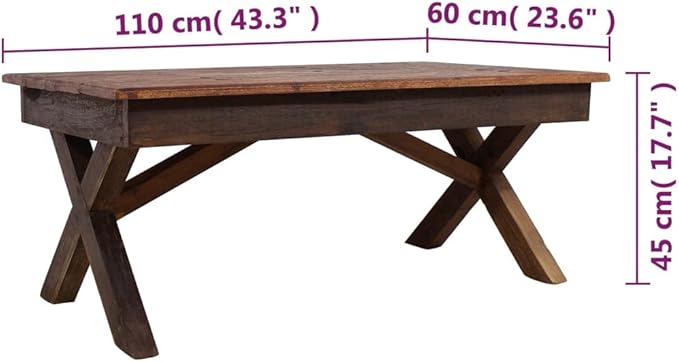 Rustic Farmhouse Coffee Table Handcrafted from Mixed Reclaimed Woods, Unique