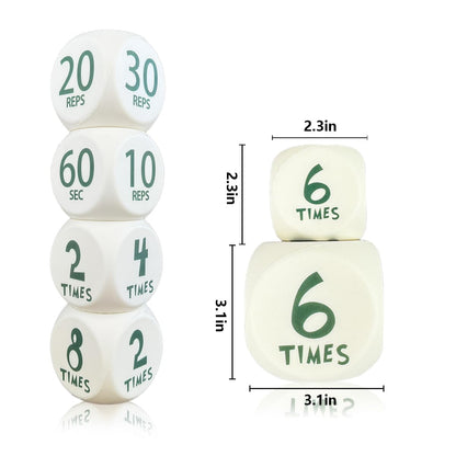 Exercise Dice, 6-Sided Foam Fitness Dice for Solo or Group Classes, Dynamic Workout Equipment (A)