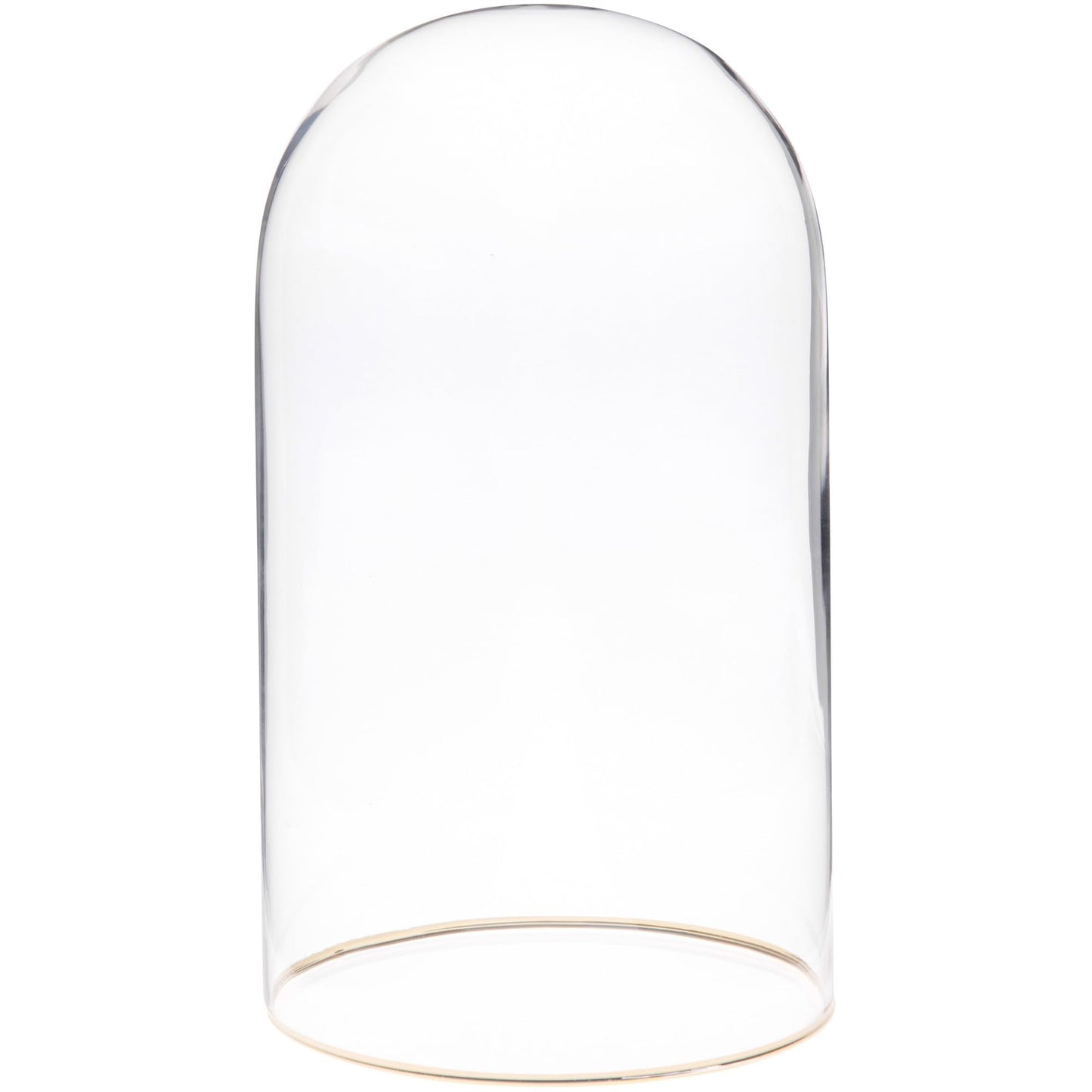 Plymor 4.5" x 8" Glass Display Dome Cloche with Gold Rim (no Base)