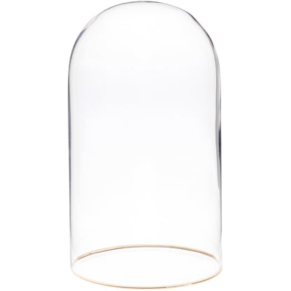 Plymor 4.5" x 8" Glass Display Dome Cloche with Gold Rim (no Base)