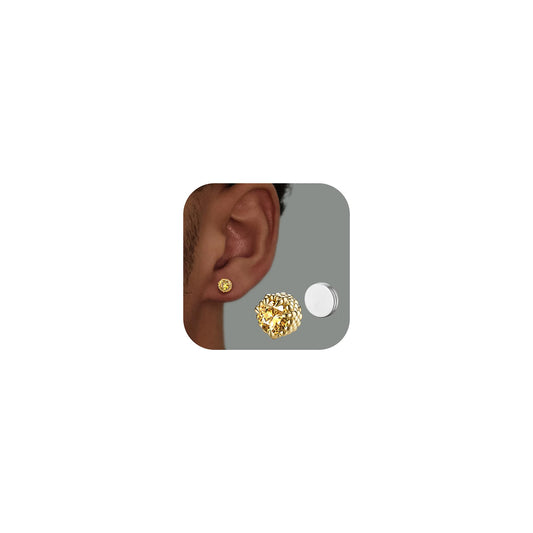 GEMQUEEN Magnetic Earrings for Men Women - 5A Shiny CZ Dragon Claw Punk Hypoallergenic Stainless Steel Non Piercing Clip on Fake Earrings Studs 6.5MM Not Easy to Fall