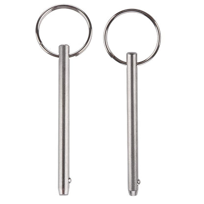2 Pack Quick Release Pin, Diameter 3/16"(4.8mm), Overall Length 2-1/2"(65mm), Usable Length 2"(51mm), Full 316 Stainless Steel, Bimini Top Pin, Marine Hardware
