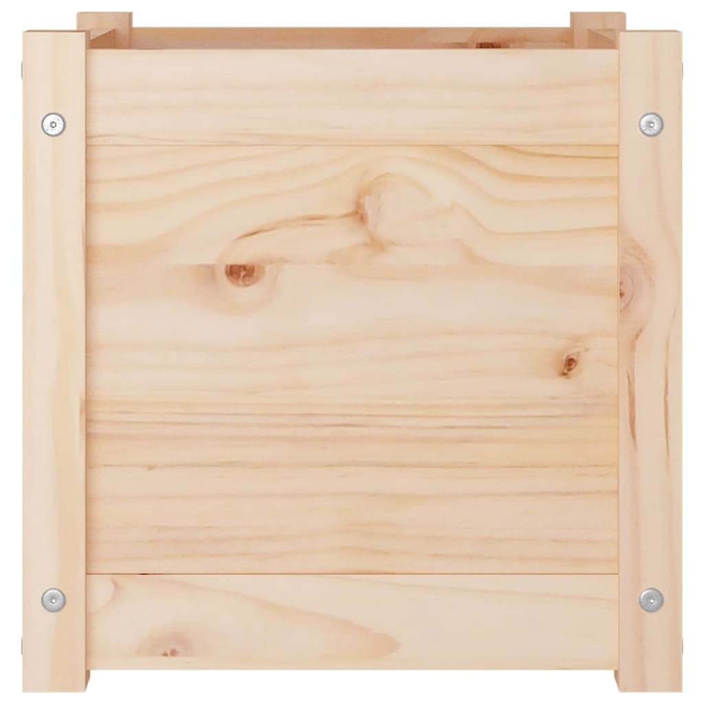 Xolmizyn Set of 2 Square Wooden Planters, 15.7-inch Solid Pine Wood Plant Boxes for Outdoor Garden, Patio, and Indoor Living Room Decor