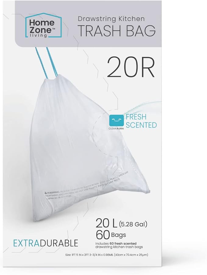 Home Zone Living 5.3 Gallon Kitchen Trash Bags