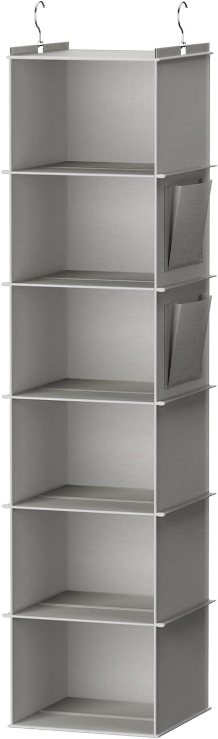 YOUDENOVA Hanging Closet Organizer and Storage, 6-Shelf Closet Hanging Shelves